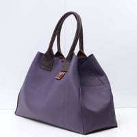 Image 4 of Slouchy 3-panel Tote in pebbled deep purple