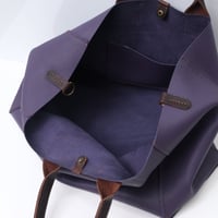 Image 6 of Slouchy 3-panel Tote in pebbled deep purple