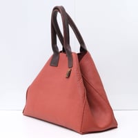 Image 4 of Slouchy 3-panel Tote in pebbled warm orange