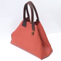 Image 5 of Slouchy 3-panel Tote in pebbled warm orange