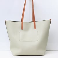 Image 3 of Slouchy Wide Tote in light mint