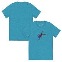 Image 7 of Short Sleeved T-shirt (Adult M/F) - Spider Rainbow Glow