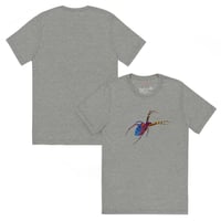Image 8 of Short Sleeved T-shirt (Adult M/F) - Spider Rainbow Glow