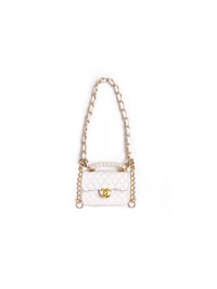 Image 1 of Labubu CHANEL White Bag with Perl Chain