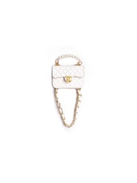 Image 2 of Labubu CHANEL White Bag with Perl Chain