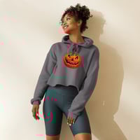 Image 1 of Crop Hoodie - Classic Jack O Lantern