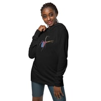 Image 2 of Long Sleeve Hoodie Tee - Spider Rainbow Glow