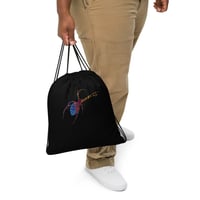 Image 3 of Drawstring bag - Spider Rainbow Glow