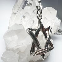 Image 1 of Jewish Star of David pendant, Sterling Silver Star,  Original Design, stainless steel chain
