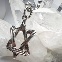 Image 3 of Jewish Star of David pendant, Sterling Silver Star,  Original Design, stainless steel chain