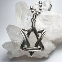 Image 4 of Jewish Star of David pendant, Sterling Silver Star,  Original Design, stainless steel chain