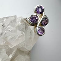 Image 3 of Amethyst and Sterling Silver 4 Stone Ring