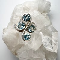 Image 3 of Blue Topaz four Stone Sterling Silver Ring