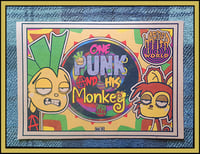 "One Punk and his Monkey" A3 art print (Recycled Cardboard)