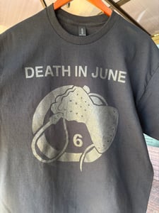 Image of *official merchandise* Death In June BLACK shirt with dark silver Whip Hand print 