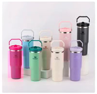 Image 4 of The IceFlow™ Flip Straw Tumbler "Pink Mesa" | 30 Oz.