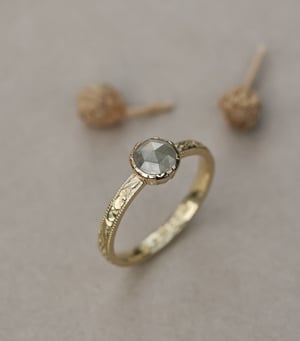 Image of *Made to order* 18ct gold, milky pale grey diamond ring (LON246)