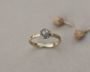 Image of *Made to order* 18ct gold, milky pale grey diamond ring (LON246)