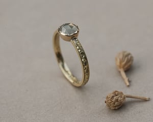 Image of *Made to order* 18ct gold, milky pale grey diamond ring (LON246)