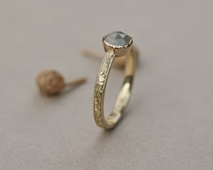 Image of *Made to order* 18ct gold, milky pale grey diamond ring (LON246)
