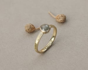 Image of *Made to order* 18ct gold, milky pale grey diamond ring (LON246)