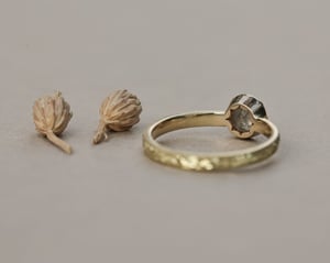 Image of *Made to order* 18ct gold, milky pale grey diamond ring (LON246)