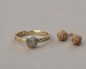Image of *Made to order* 18ct gold, milky pale grey diamond ring (LON246)