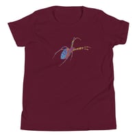 Image 16 of Youth Short Sleeve T-Shirt - Spider Rainbow Glow