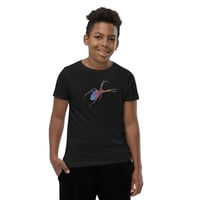 Image 3 of Youth Short Sleeve T-Shirt - Spider Rainbow Glow