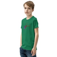 Image 6 of Youth Short Sleeve T-Shirt - Spider Rainbow Glow