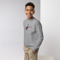Image 4 of Youth Sweatshirt - Spider Rainbow Glow