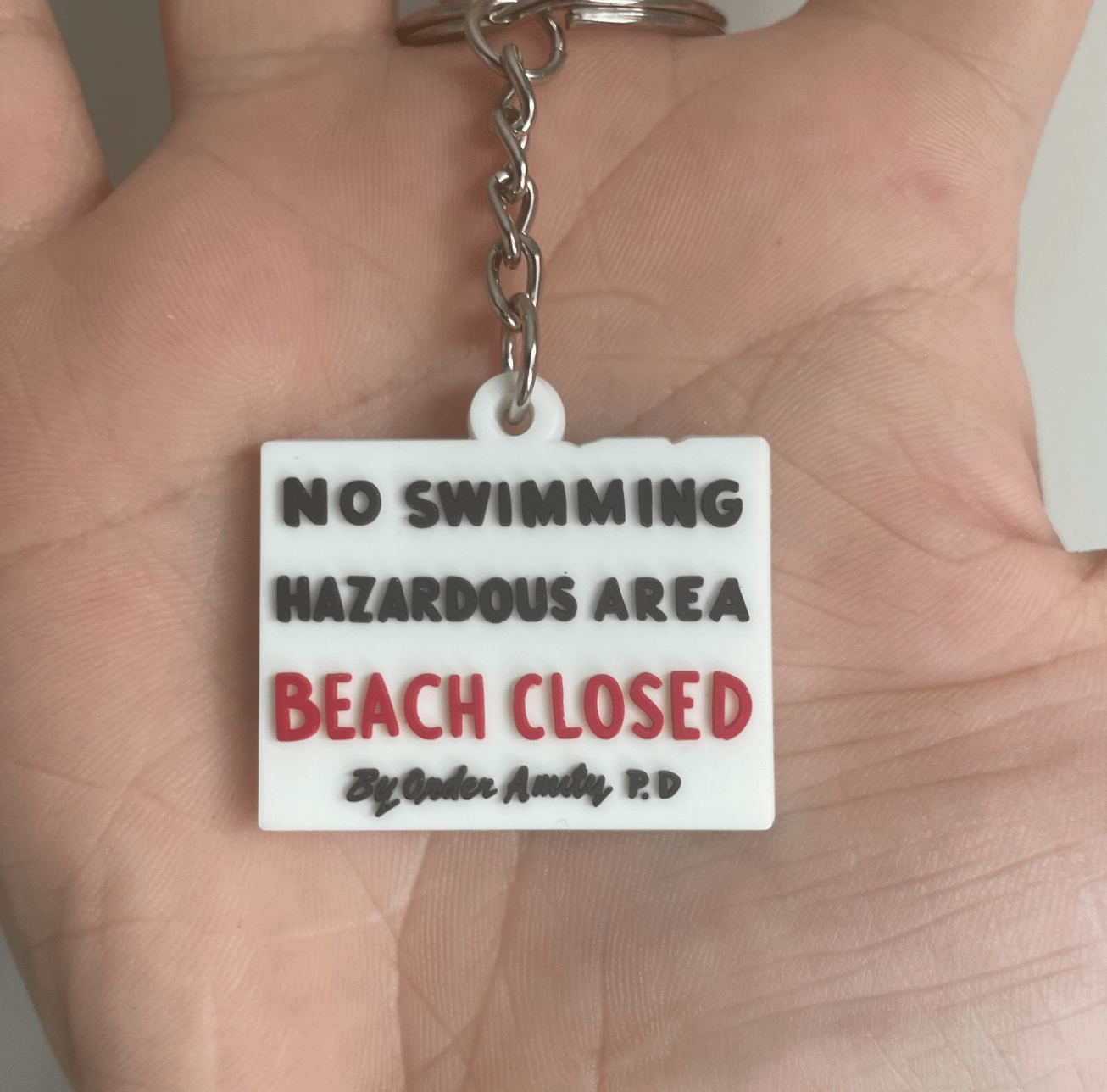 No Swimming PVC Keyring