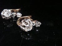 Image 3 of EDWARDIAN FRENCH 18CT LARGE OLD CUT DIAMOND 0.80ct DROP EARRINGS