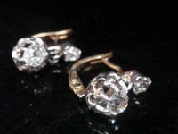 Image 4 of EDWARDIAN FRENCH 18CT LARGE OLD CUT DIAMOND 0.80ct DROP EARRINGS