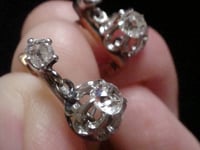 Image 2 of EDWARDIAN FRENCH 18CT LARGE OLD CUT DIAMOND 0.80ct DROP EARRINGS