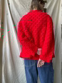 Image 4 of Poppy Red Crochet Sweater 