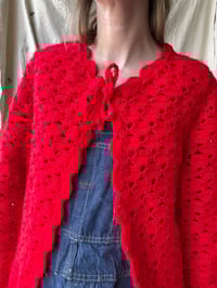 Image 2 of Poppy Red Crochet Sweater 