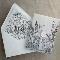 Image 7 of English botanical garden Vellum wrap for 5x7 card and liner for A7 euro envelope