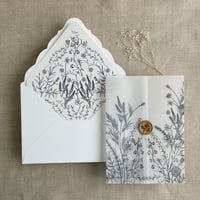 Image 10 of English botanical garden Vellum wrap for 5x7 card and liner for A7 euro envelope