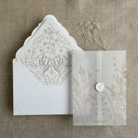 Image 11 of English botanical garden Vellum wrap for 5x7 card and liner for A7 euro envelope