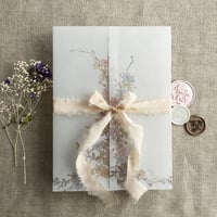 Image 1 of Marianne's bouquet floral printed vellum wraps for 5x7 inches card PACK of 10