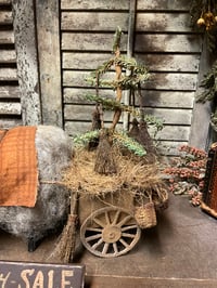 Image 3 of #2...Olde "Brooms 4 Sale" ~Sheep Cart ~ Witch~ Sign Included ~