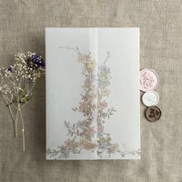 Image 2 of Marianne's bouquet floral printed vellum wraps + envelope liners PACK of 10