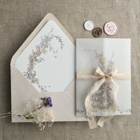 Image 1 of Marianne's bouquet floral printed vellum wraps + envelope liners PACK of 10
