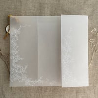 Image 12 of Marianne's bouquet floral printed vellum wraps for 5x7 inches card PACK of 10