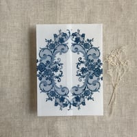 Image 11 of La belle antique rose floral lace printed Vellum wrap for 5x7 card PACK of 10