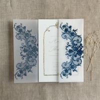 Image 12 of La belle antique rose floral lace printed Vellum wrap for 5x7 card PACK of 10