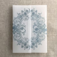 Image 3 of La belle antique rose floral lace printed Vellum wrap for 5x7 card PACK of 10