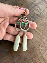 Image 7 of Verde collection -Imperial Jasper and Chrysoprase brass earrings . n137