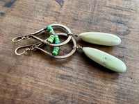 Image 2 of Verde collection -Imperial Jasper and Chrysoprase brass earrings . n137